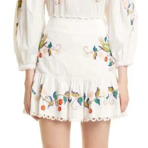 FARM Rio Pitanga Embroidered Miniskirt